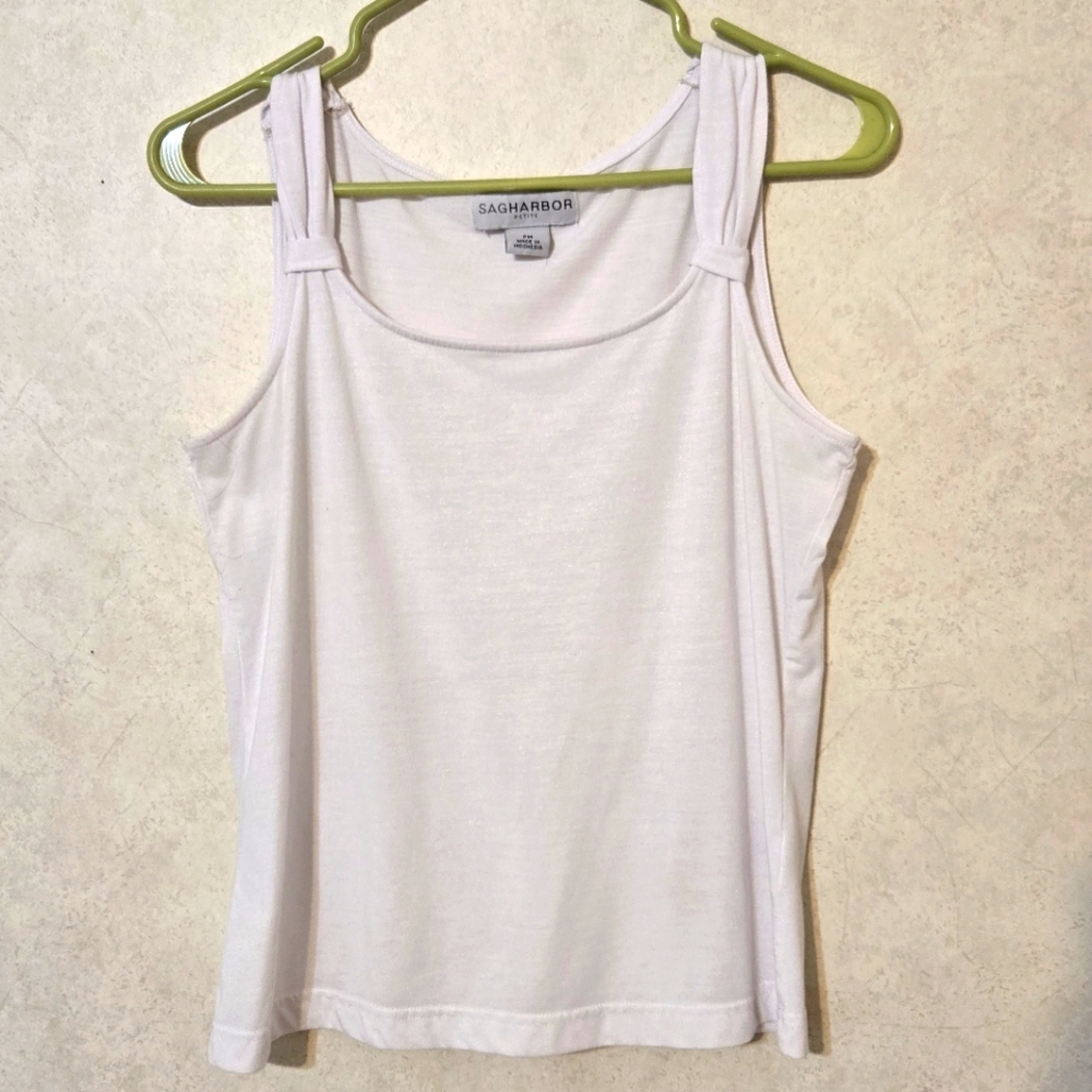 SZ M SPARKLY WHITE SUMMER TANK